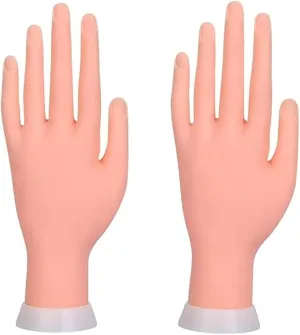 2pc Nail Practice Hand Flexible Soft Plastic Mannequin Trainning Hand Nails Tips Art Trainer Manicure Practice Tool