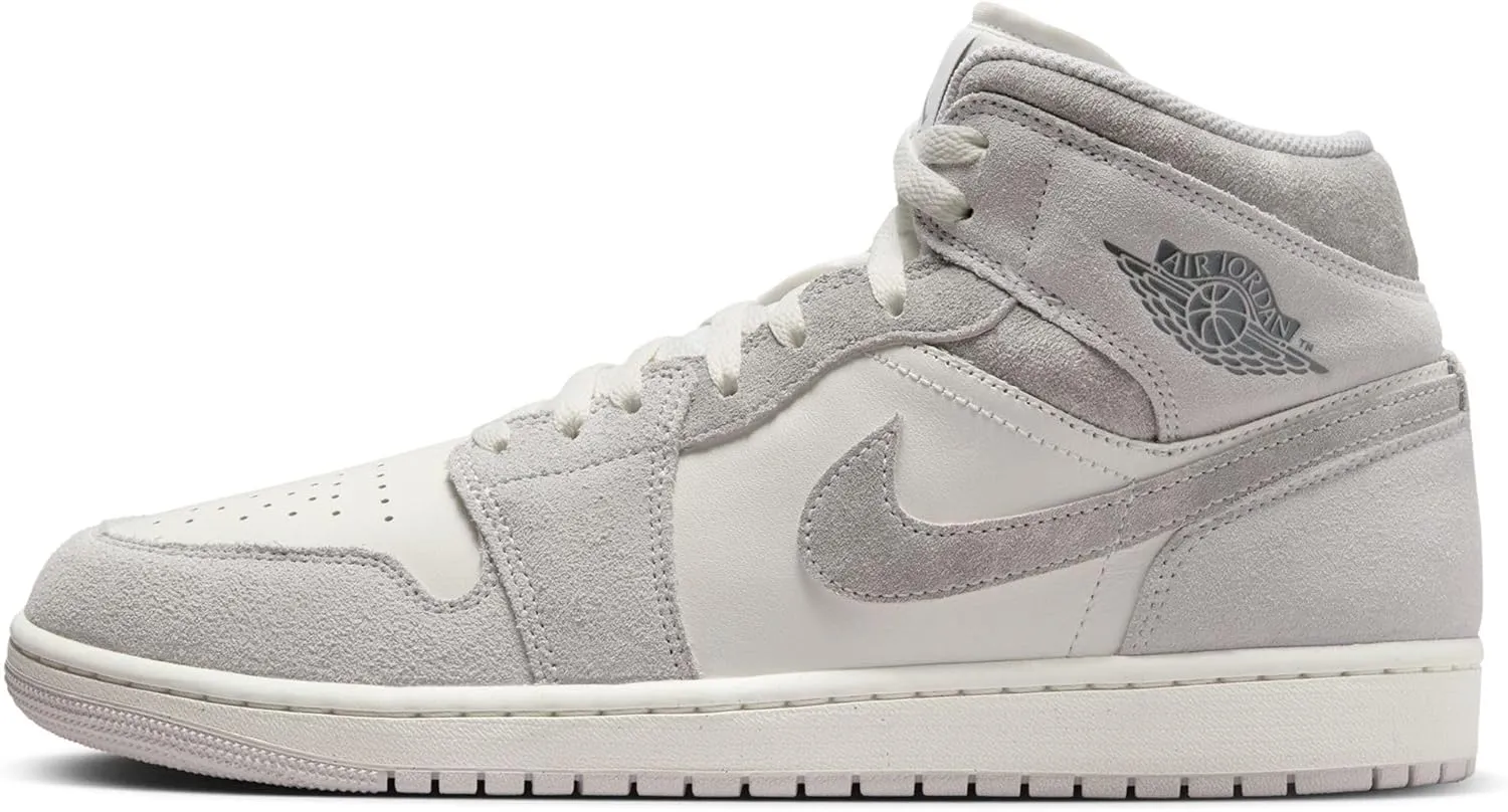 Air Jordan 1 Mid SE Men's Shoes (FQ7720-002, Neutral Grey/Sail/Smoke Grey) Size 13