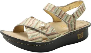 Alegria Women Kelsi Cross Strap Adjustable Leather Sandal