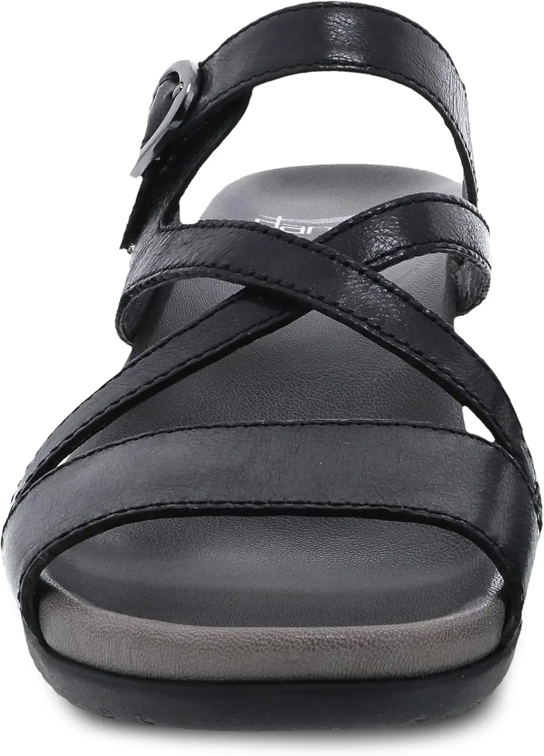 Ana Wedge Sandal for Women – Cushioned, Contoured Footbed for All-Day Comfort and Support – Adjustable Hook & Loop Strap with Buckle Detail – Lightweight Rubber Outsole