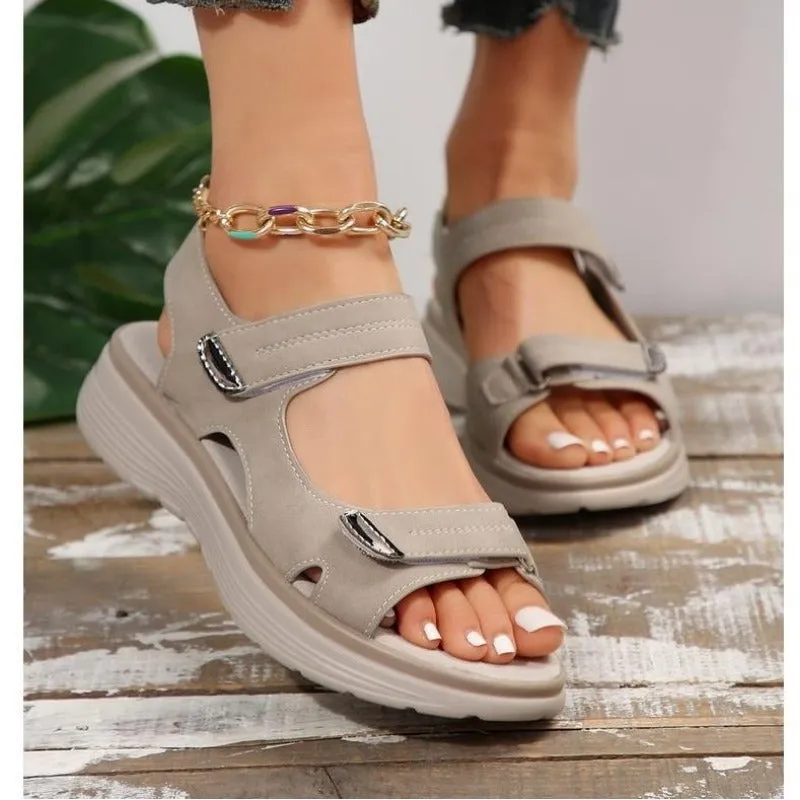 Andie - Adjustable Platform Sandals with Two Straps