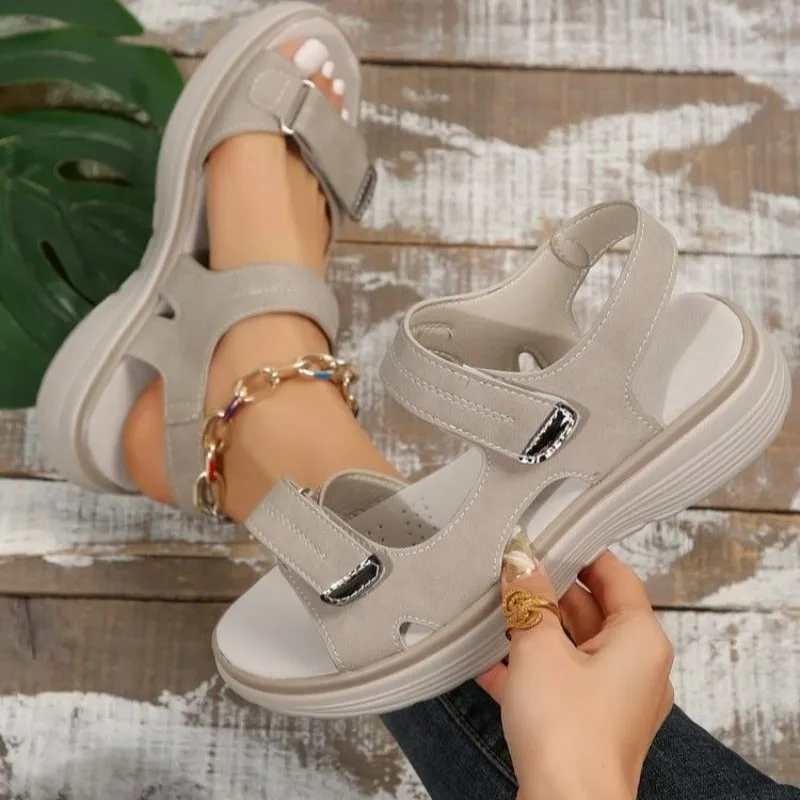 Andie - Adjustable Platform Sandals with Two Straps