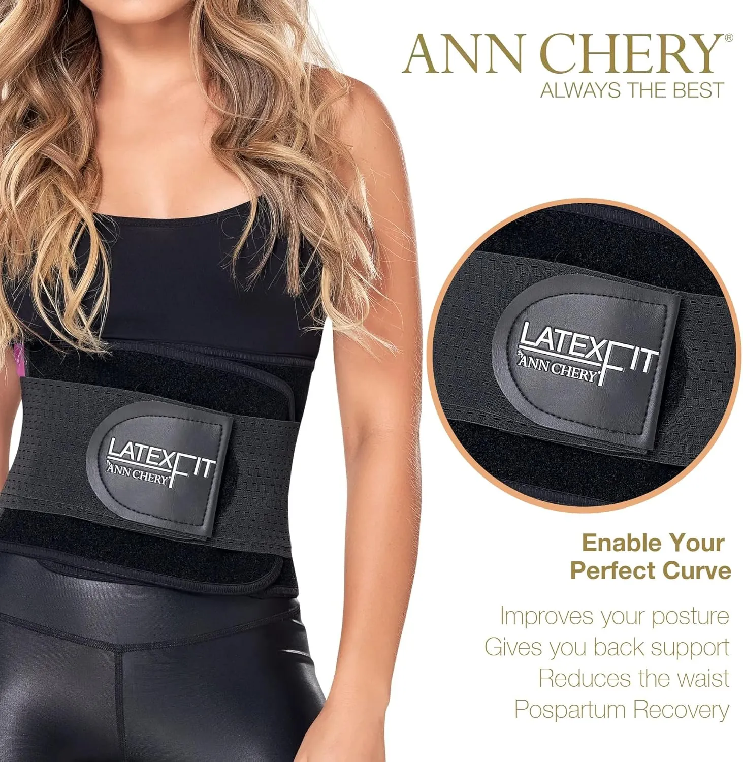 Ann Chery Corset Waist Trainer for Women’s Weight Loss - Colombian Waist Cincher - Latex Body Shaper - Included Lotion