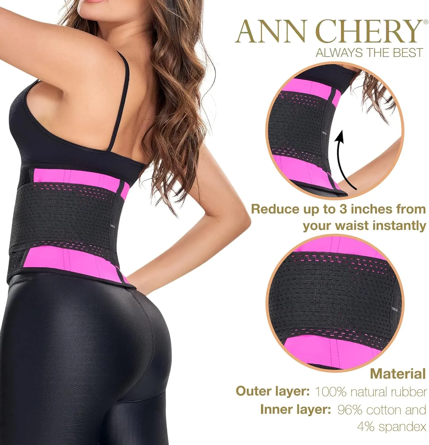 Ann Chery Corset Waist Trainer for Women’s Weight Loss - Colombian Waist Cincher - Latex Body Shaper - Included Lotion