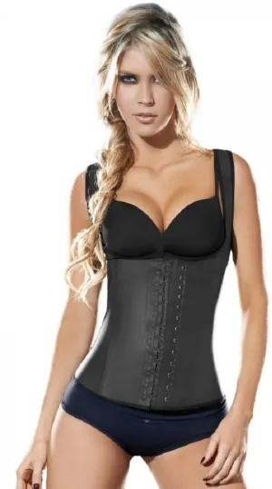 Ann Chery Women's Full Vest Latex Waist Trainer Cincher, Black, 32