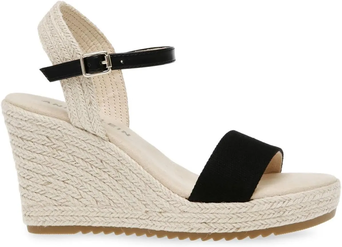 Anne Klein Womens Wella Rhinestone Ankle Strap Platform Sandals