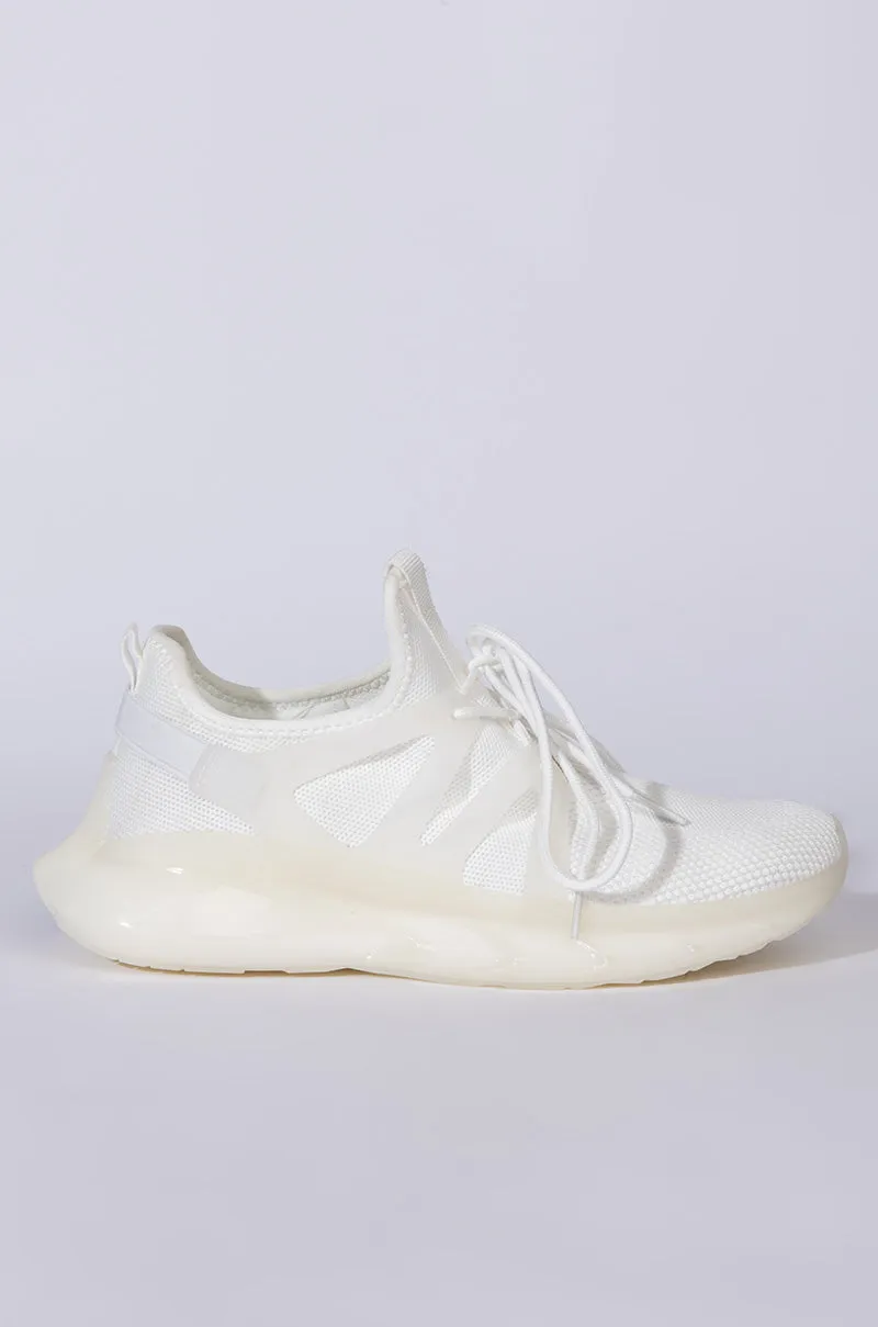 AZALEA WANG ALL EYES ON ME FLAT SNEAKER IN WHITE