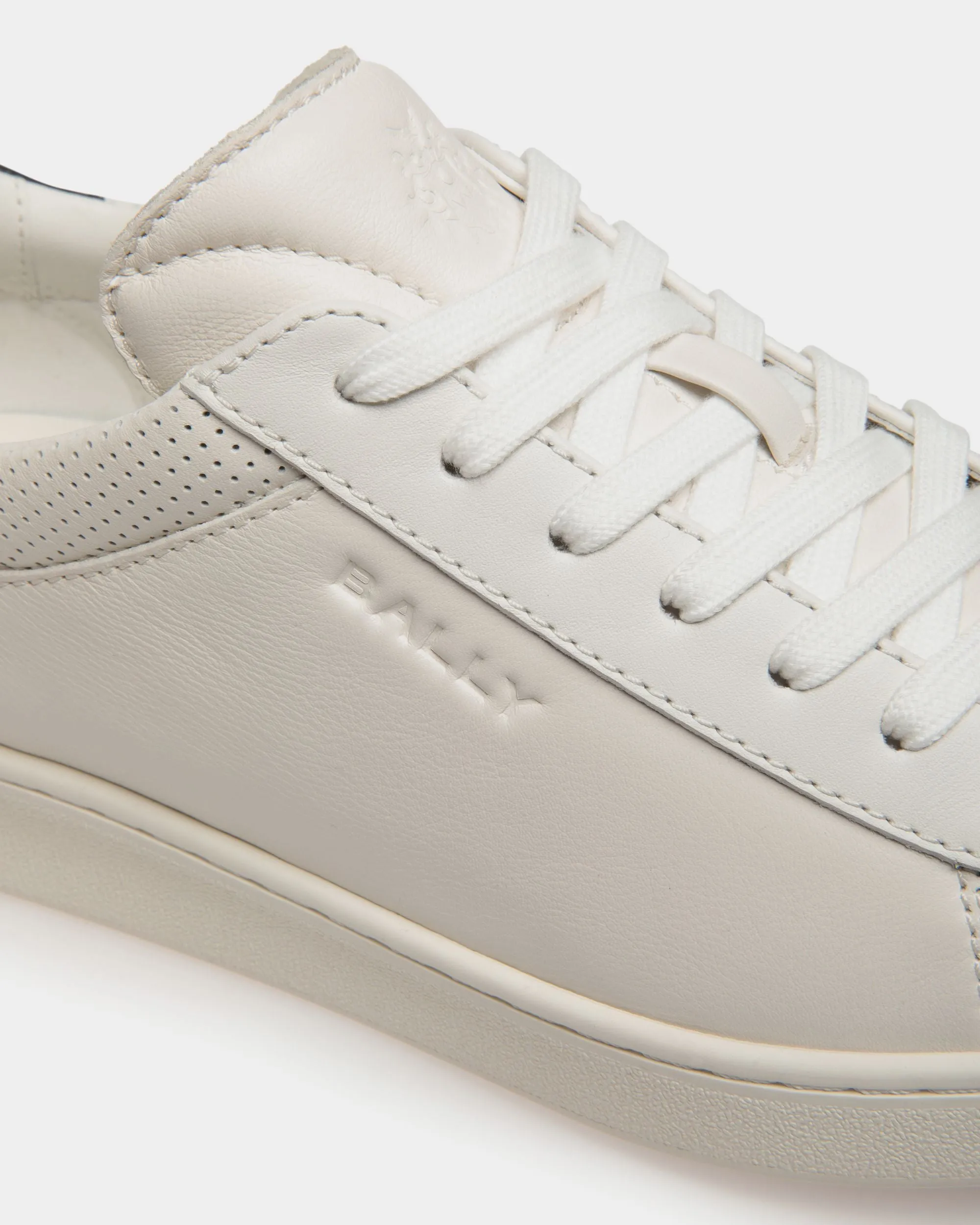 Bally By YK Jeong Sneaker in White and Navy Blue Leather