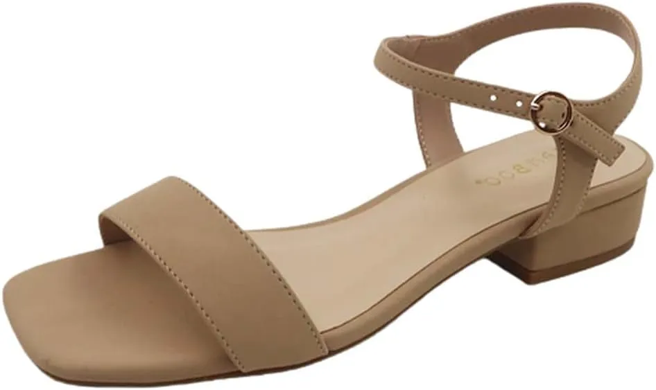 BAMBOO Women's Mid block heel sandal