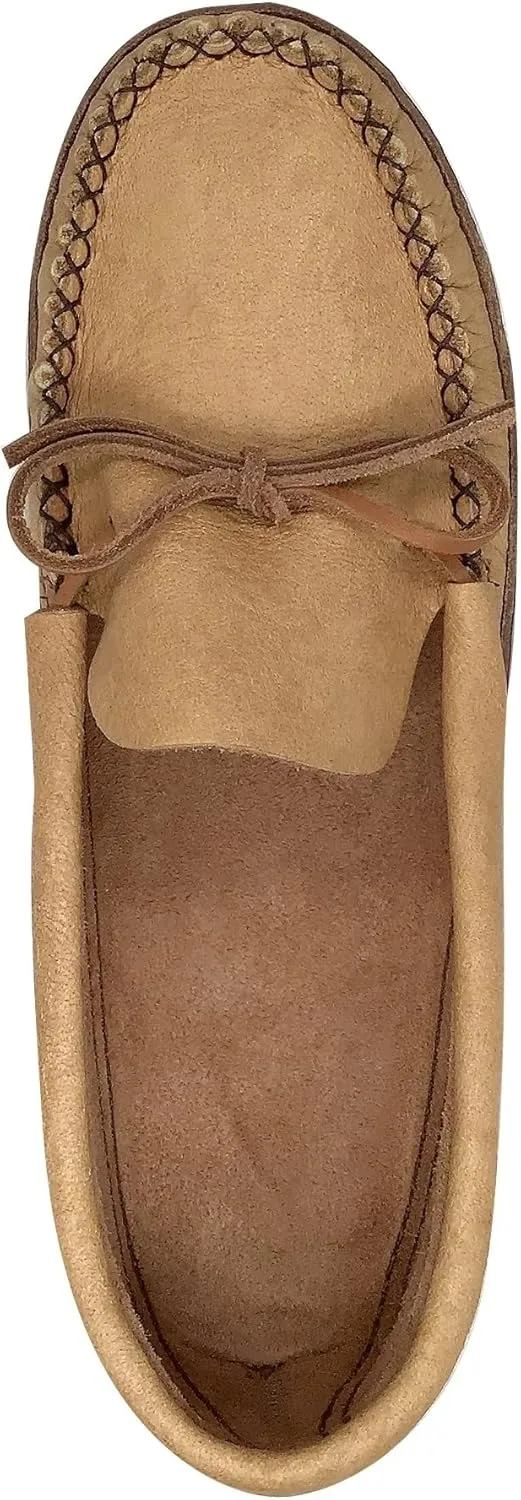 Bastien Industries Men's Moose Hide Leather with Heavy Oil Tan Sole Earthing Moccasins