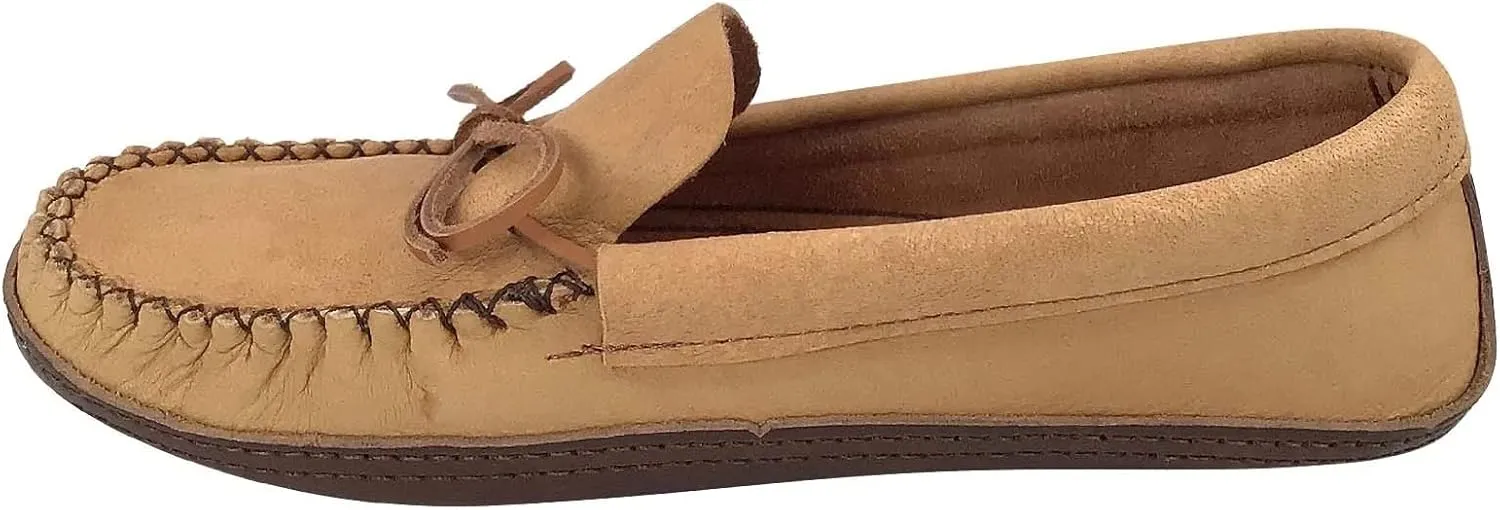 Bastien Industries Men's Moose Hide Leather with Heavy Oil Tan Sole Earthing Moccasins