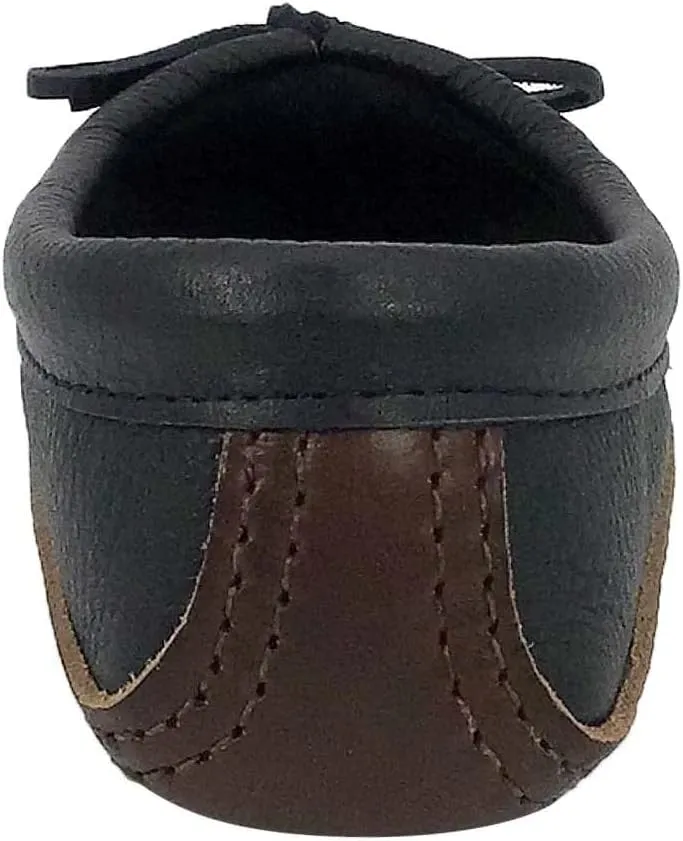 Bastien Industries Women's Moose Hide Leather with Heavy Oil Tan Sole Ballet Earthing Moccasins