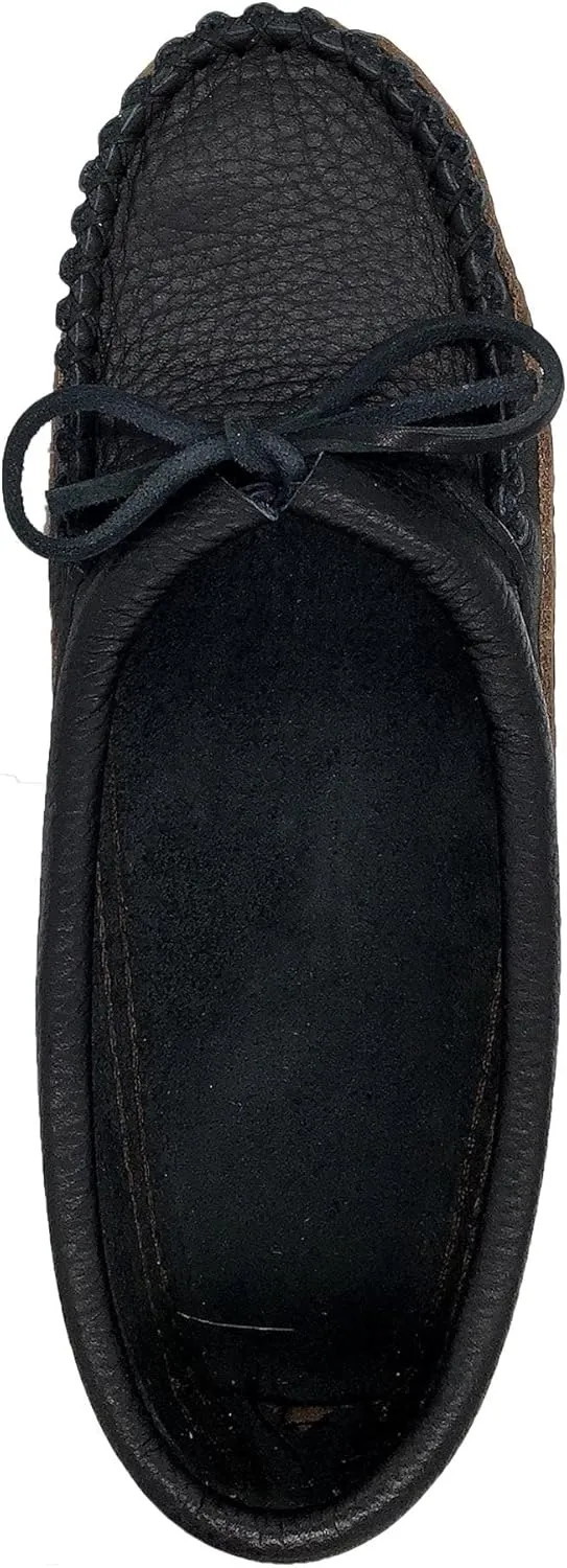Bastien Industries Women's Moose Hide Leather with Heavy Oil Tan Sole Ballet Earthing Moccasins