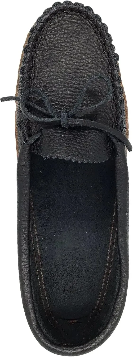 Bastien Industries Women's Moose Hide Leather with Heavy Oil Tan Sole Earthing Moccasins