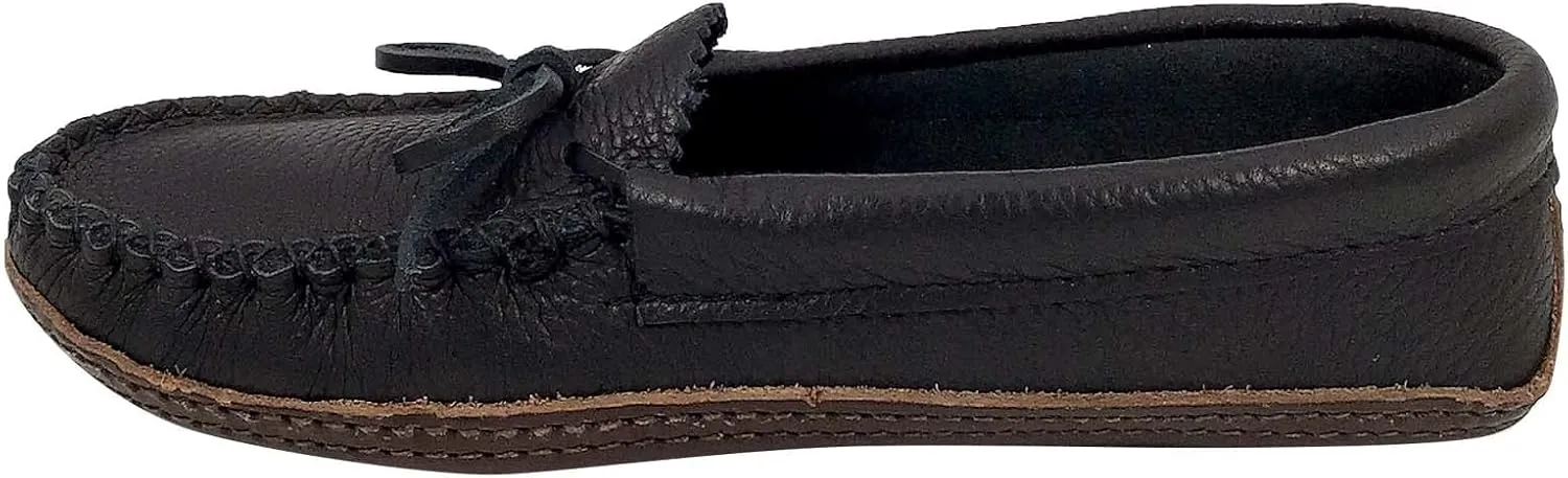 Bastien Industries Women's Moose Hide Leather with Heavy Oil Tan Sole Earthing Moccasins