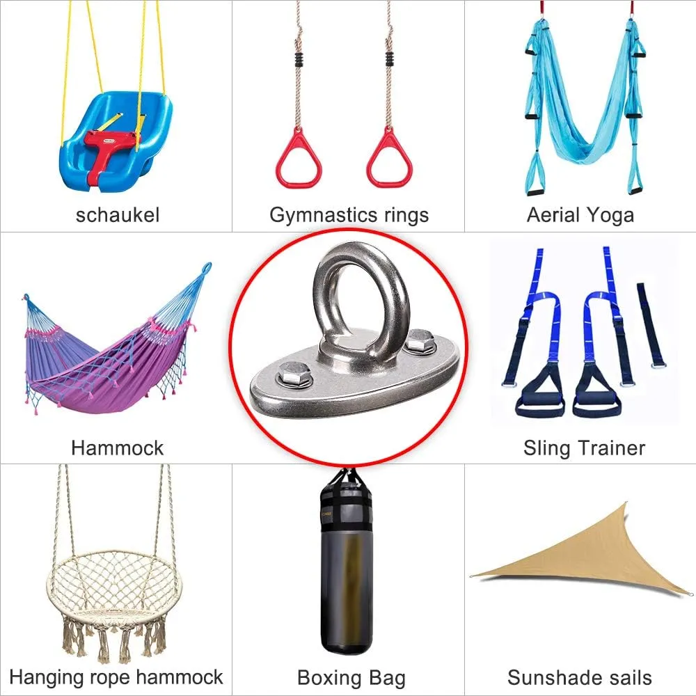 BeneLabel Wall Ceiling Mount Bracket for Suspension Strap Trainer, 2800lb Capacity, Body Weight Strength Training Systems, Aerial Yoga Swing, Resistance Band,Hammock,Battle Rope, Boxing Equipment