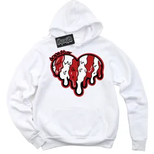 Black Toe Bright Crimson Dunk Sneaker Hoodie Melting Heart Graphic