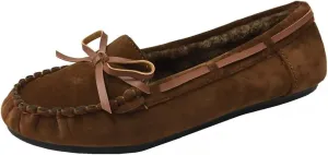 Blueberry Womens Faux Soft Suede Fur Lined Moccasin House Slippers Indoor Outdoor