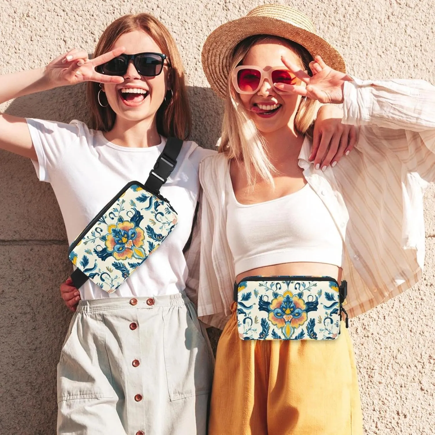 Boho Floral-24 Unisex Style Fanny Pack: Fashion Waist Packs, Crossbody Bags Sport Slim Fashionable for Jogging Hiking Hiker Woman Man