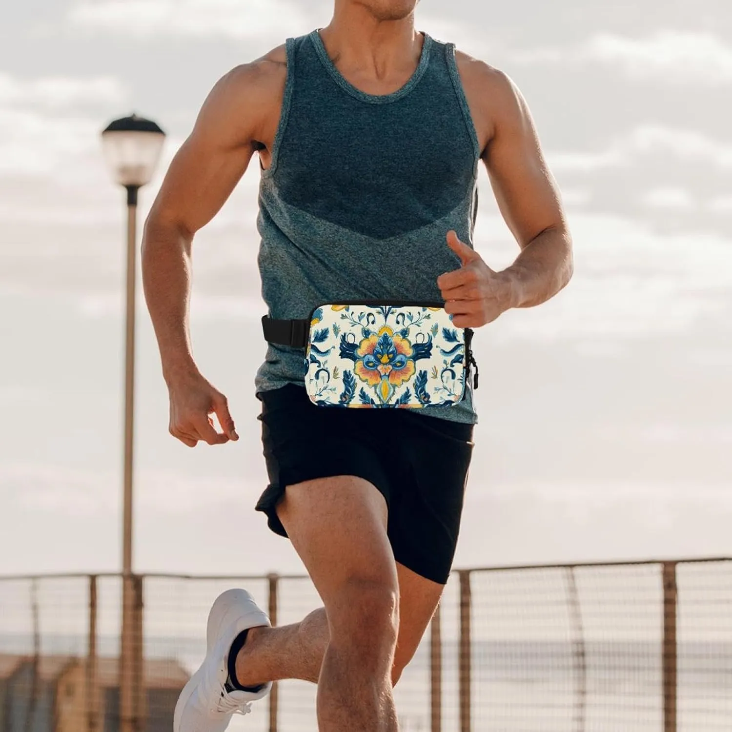 Boho Floral-24 Unisex Style Fanny Pack: Fashion Waist Packs, Crossbody Bags Sport Slim Fashionable for Jogging Hiking Hiker Woman Man
