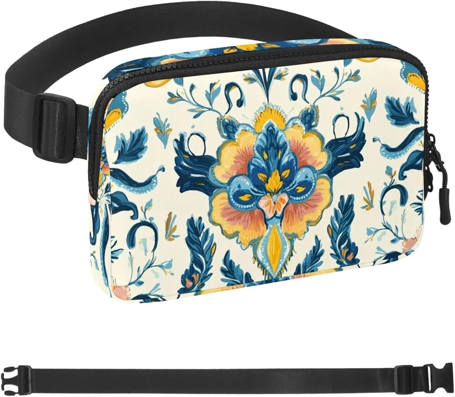 Boho Floral-24 Unisex Style Fanny Pack: Fashion Waist Packs, Crossbody Bags Sport Slim Fashionable for Jogging Hiking Hiker Woman Man