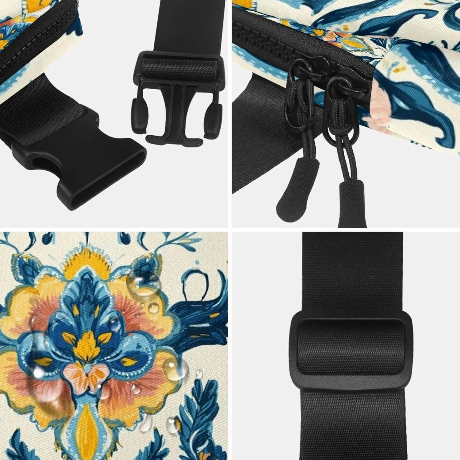 Boho Floral-24 Unisex Style Fanny Pack: Fashion Waist Packs, Crossbody Bags Sport Slim Fashionable for Jogging Hiking Hiker Woman Man