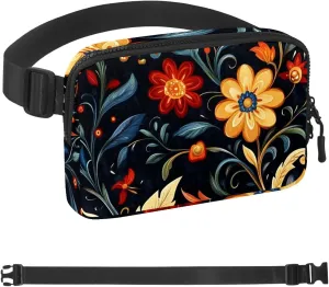 Boho Floral-27 Unisex Style Fanny Pack: Fashion Waist Packs, Crossbody Bags Sport Slim Fashionable for Jogging Hiking Hiker Woman Man