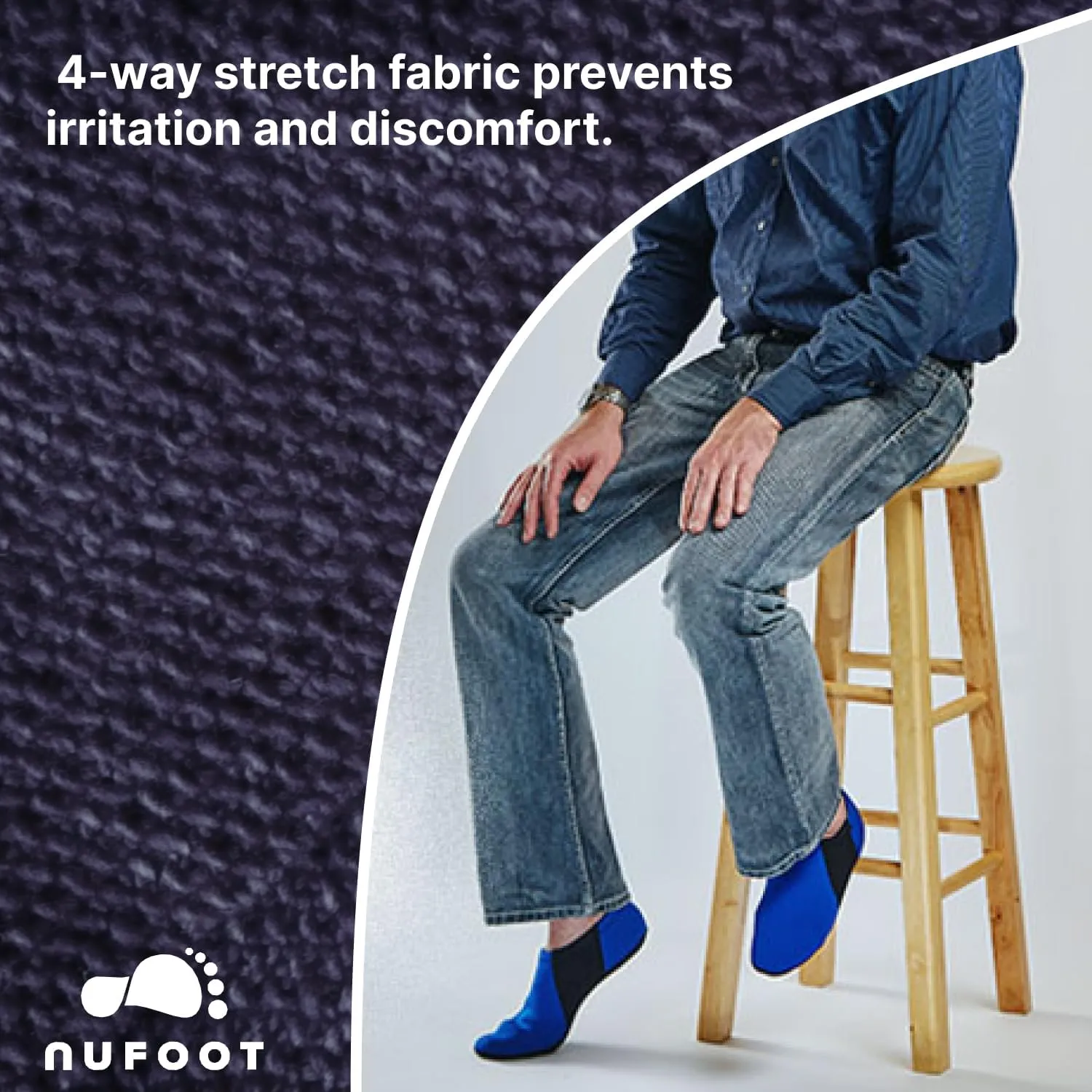 Booties Men's Shoes, Foldable & Flexible Footwear, Fold and Go Travel Shoes, Yoga Socks, Indoor Shoes, Slippers, Black with Royal Blue Stripes, Small