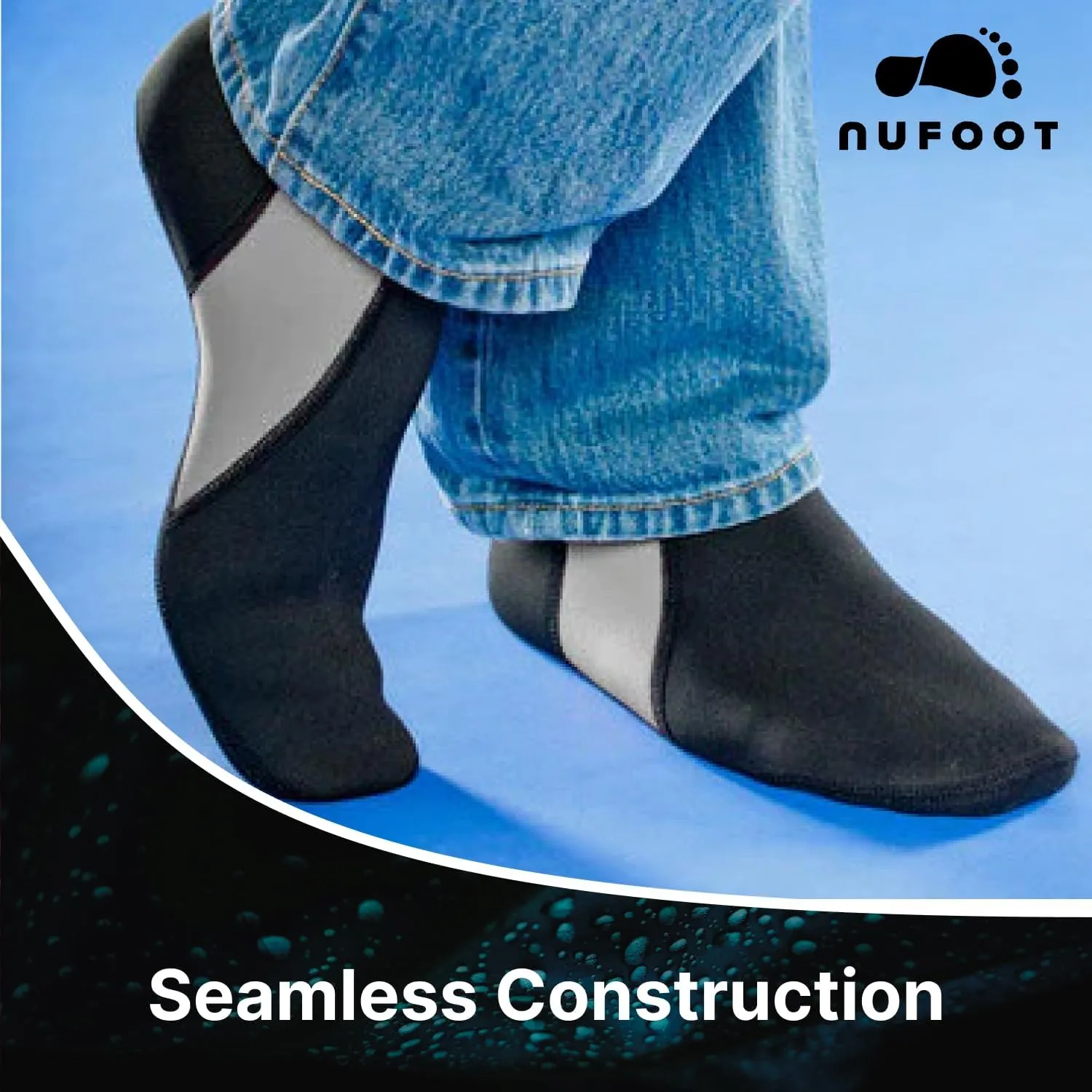 Booties Men's Shoes, Foldable & Flexible Footwear, Fold and Go Travel Shoes, Yoga Socks, Indoor Shoes, Slippers, Black with Royal Blue Stripes, Small