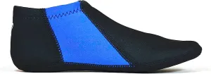 Booties Men's Shoes, Foldable & Flexible Footwear, Fold and Go Travel Shoes, Yoga Socks, Indoor Shoes, Slippers, Black with Royal Blue Stripes, Small