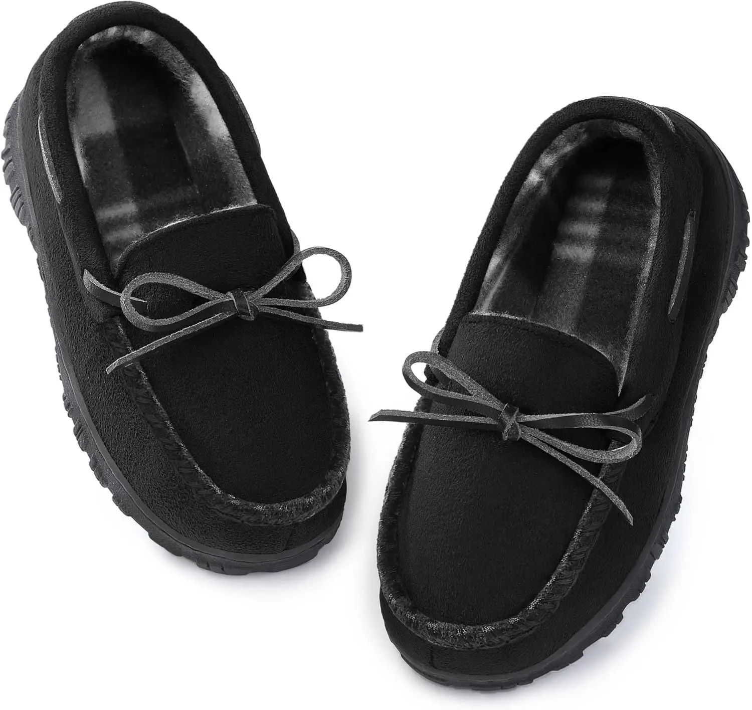 Boys House Slippers Memory Foam Moccasin Shoes Furry Plush Lining Non Slip Indoor Outdoor Boys Slippers for Big Kids Little Kids