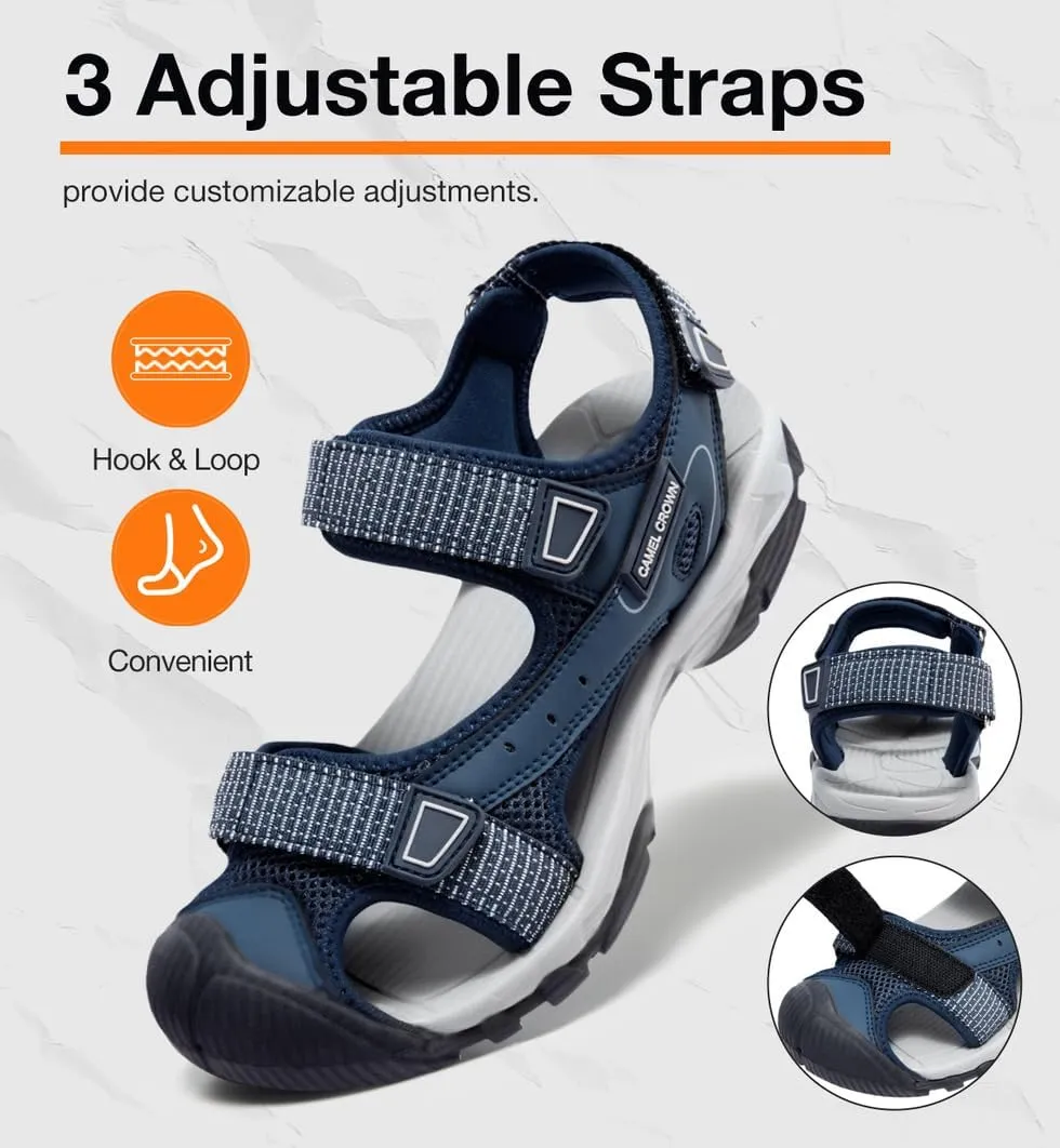 CAMEL CROWN Women's Hiking Sandals Waterproof Closed Toe Water Sandals Comfort Adjustable Athletic Outdoor Sandals for Summer Beach Hiker Trekking Camping