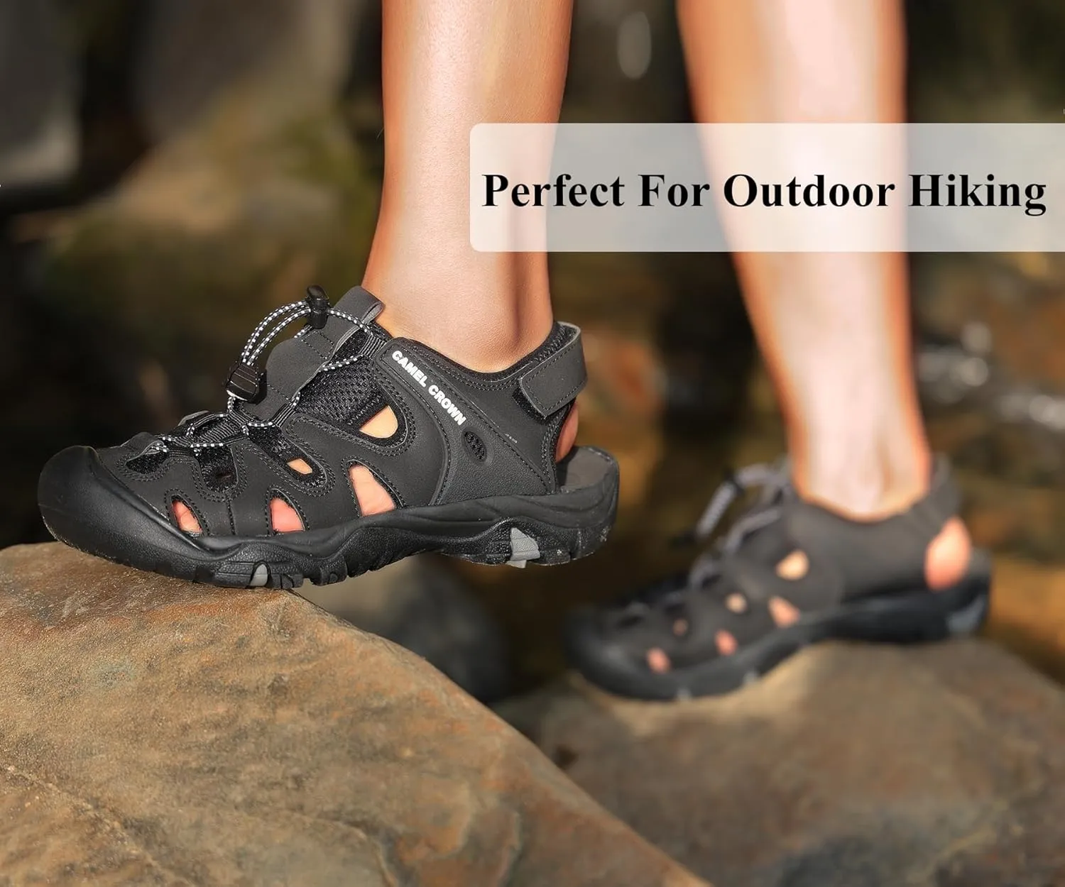 CAMEL CROWN Women's Hiking Sandals Waterproof Closed Toe Water Sandals Comfort Adjustable Athletic Outdoor Sandals for Summer Beach Hiker Walking Fishing
