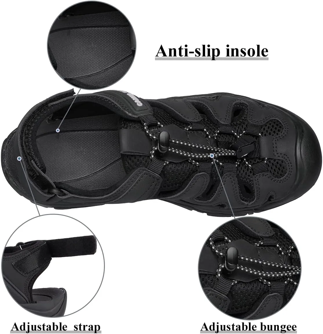CAMEL CROWN Women's Hiking Sandals Waterproof Closed Toe Water Sandals Comfort Adjustable Athletic Outdoor Sandals for Summer Beach Hiker Walking Fishing