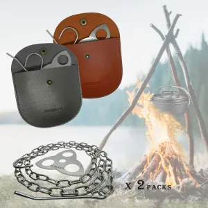 Camping Tripod Board Accessories - Turn Branches into Campfire Tripod Grill for Cooking, Portable Camping Gear and Equipment for Camper/Hiker Travel Outdoor Firepit Hang Pot Cooking