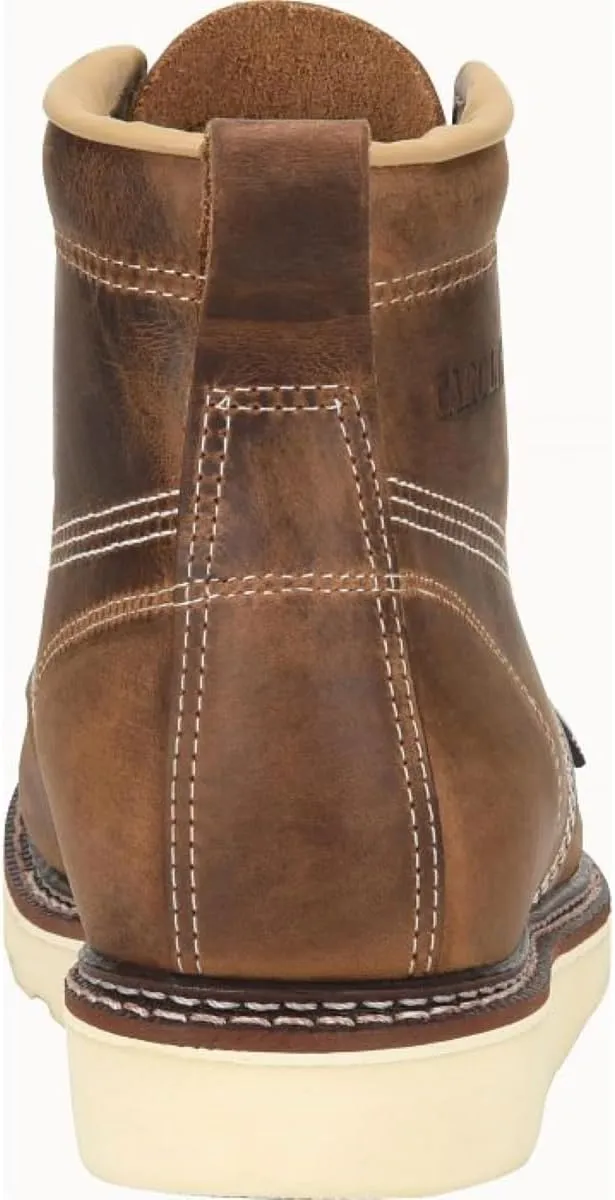 Carolina AMP USA 6" Soft Moc Toe Work Boots for Men - USA Made, Old Town Folklore Leather Upper, Oil & Slip Resistant Outsole, Poron Insole