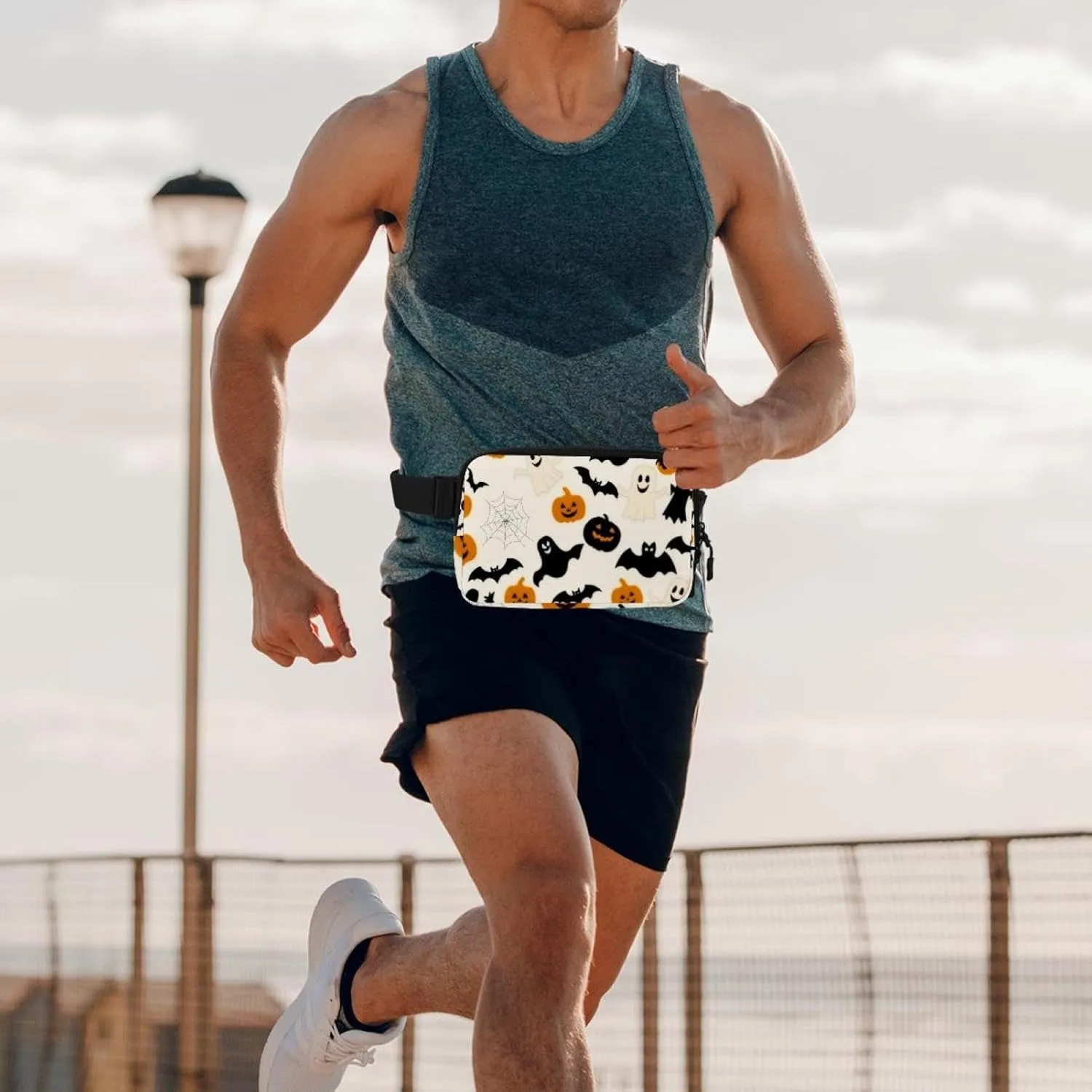 Cartoon Halloween-387 Unisex Style Fanny Pack: Fashion Waist Packs, Crossbody Bags Sport Slim Fashionable for Jogging Hiking Hiker Woman Man