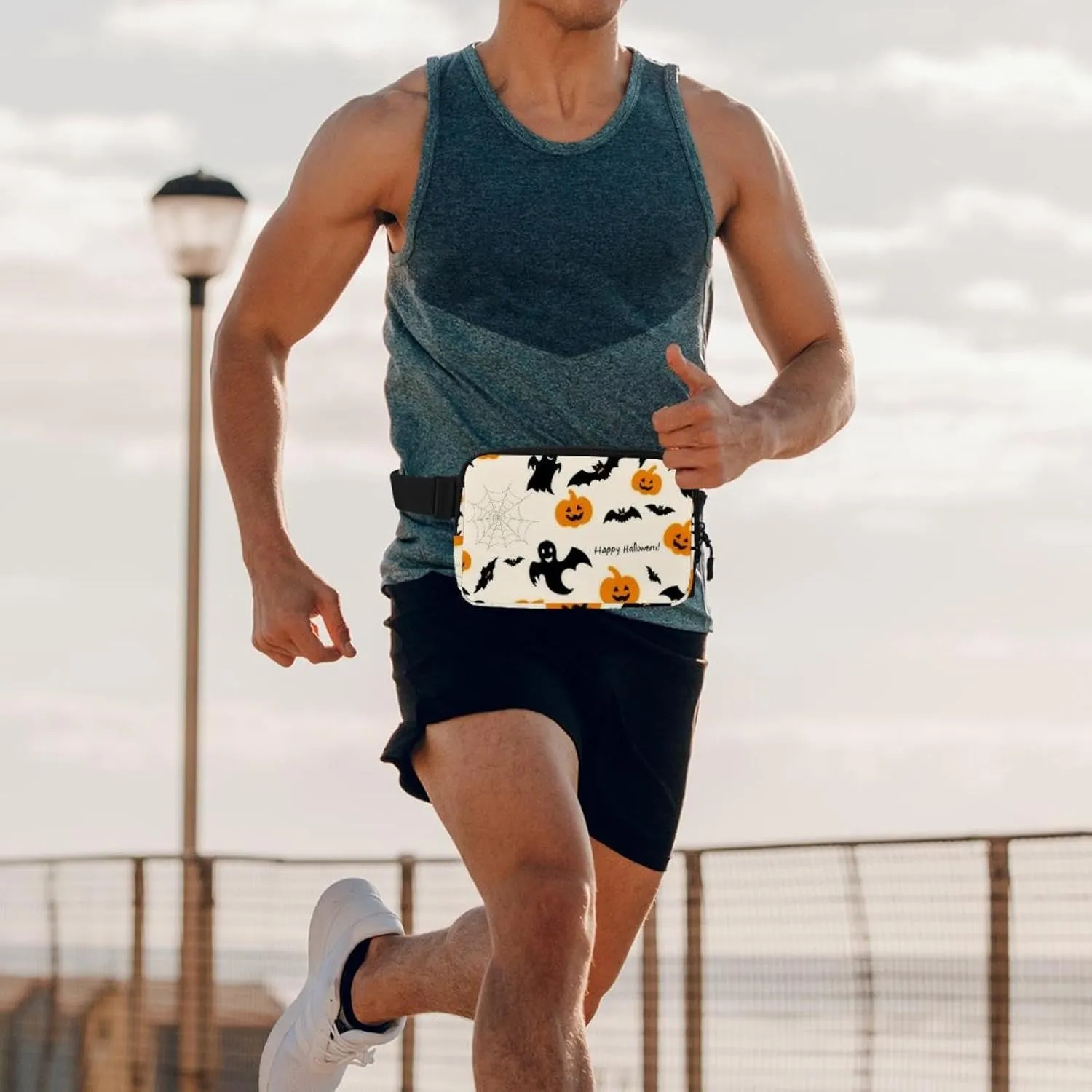Cartoon Halloween-390 Unisex Style Fanny Pack: Fashion Waist Packs, Crossbody Bags Sport Slim Fashionable for Jogging Hiking Hiker Woman Man