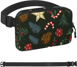 Christmas Elements-6 Unisex Style Fanny Pack: Fashion Waist Packs, Crossbody Bags Sport Slim Fashionable for Jogging Hiking Hiker Woman Man