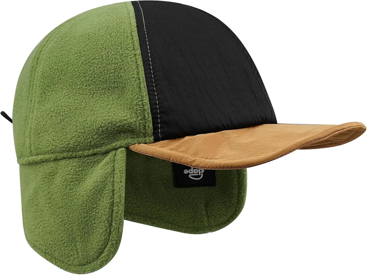 CLAPE Waterproof Winter Baseball Cap with Visor & Earflaps for Men, Women Outdoor Sherpa Fleece Trapper Hat with Ear Flaps