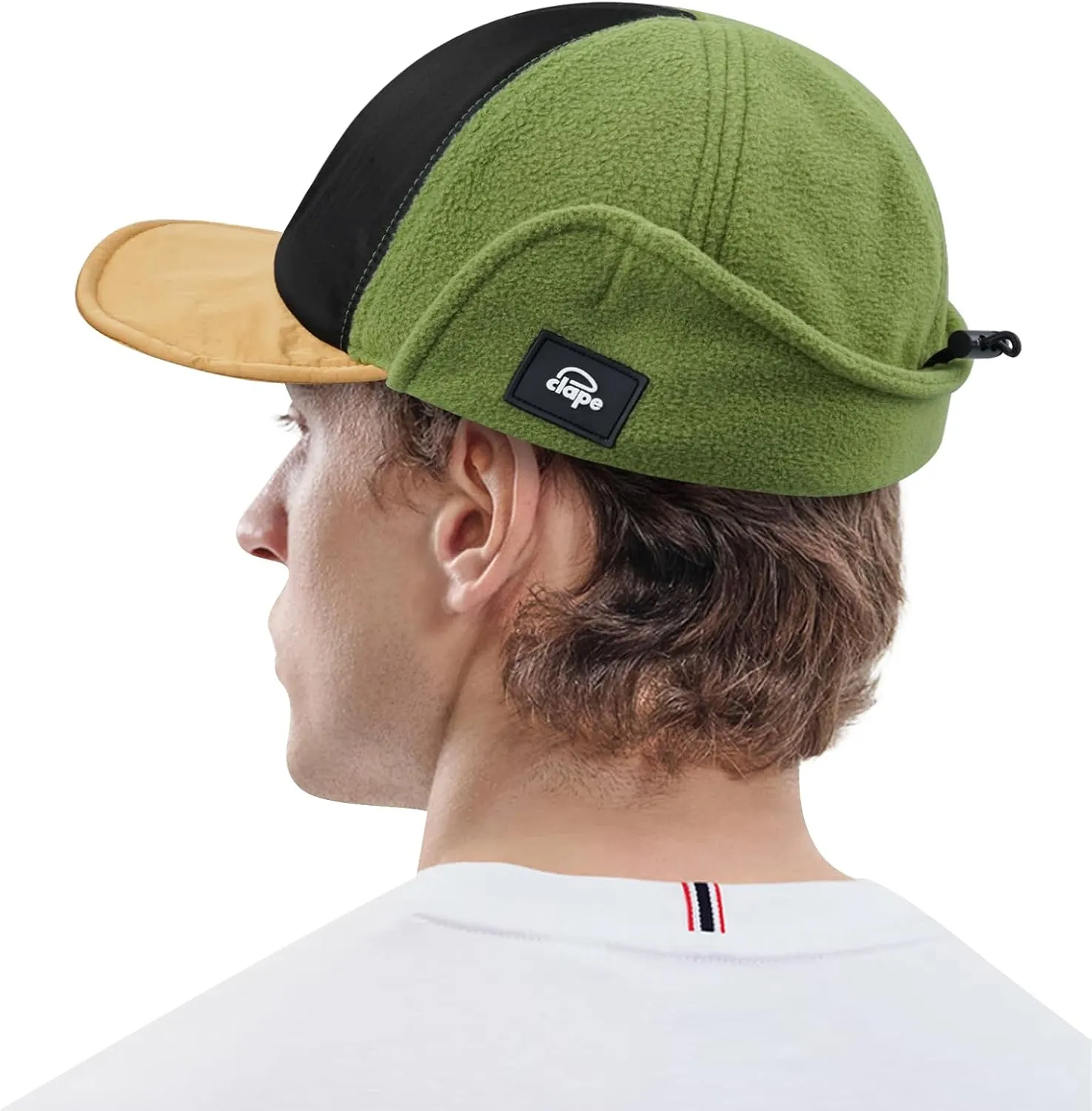 CLAPE Waterproof Winter Baseball Cap with Visor & Earflaps for Men, Women Outdoor Sherpa Fleece Trapper Hat with Ear Flaps