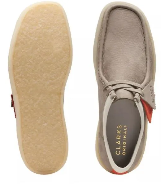 Clarks Grey Nubuck Wallabee Cup Mens Casual Shoes 26165538