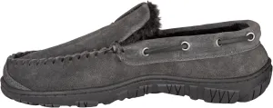 Clarks Mens Slippers Suede Venetian Moccasin Indoor & Outdoor Warm And Cozy House Slippers For Men (10 M US, Grey)