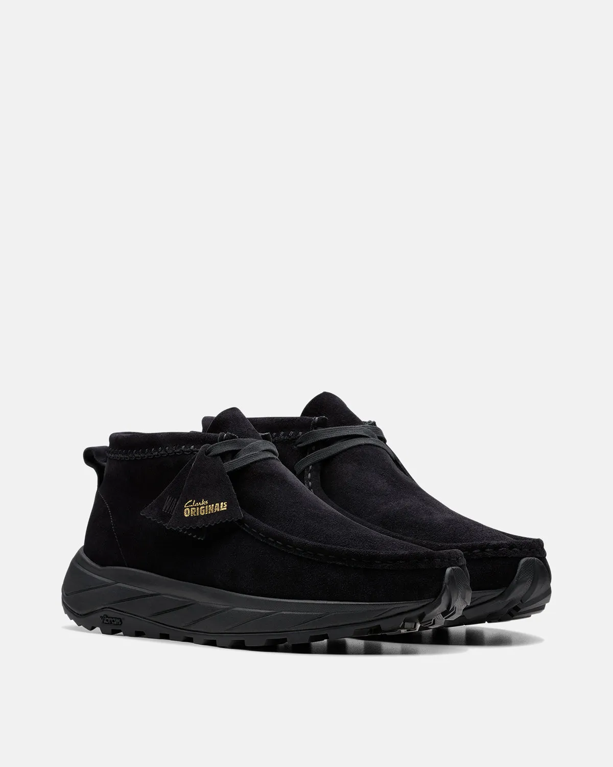 CLARKS ORIGINALS MENS WALLABEE EDEN BOOTS BLACK SUEDE