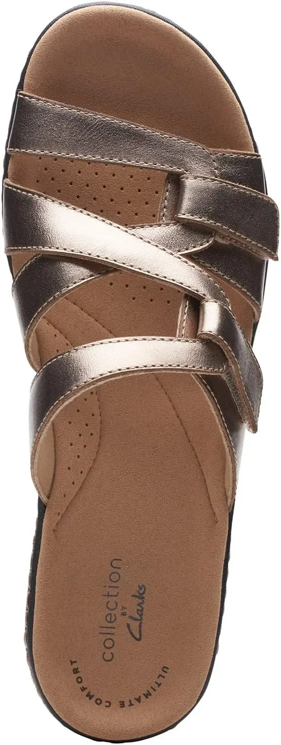 Clarks womens Merliah Karli Sandal, Metallic Leather, 9.5 US