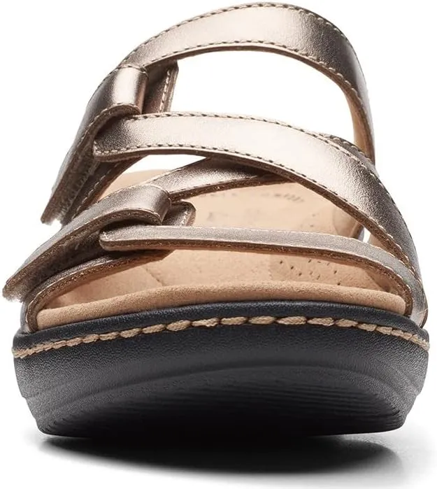 Clarks womens Merliah Karli Sandal, Metallic Leather, 9.5 US
