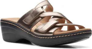 Clarks womens Merliah Karli Sandal, Metallic Leather, 9.5 US