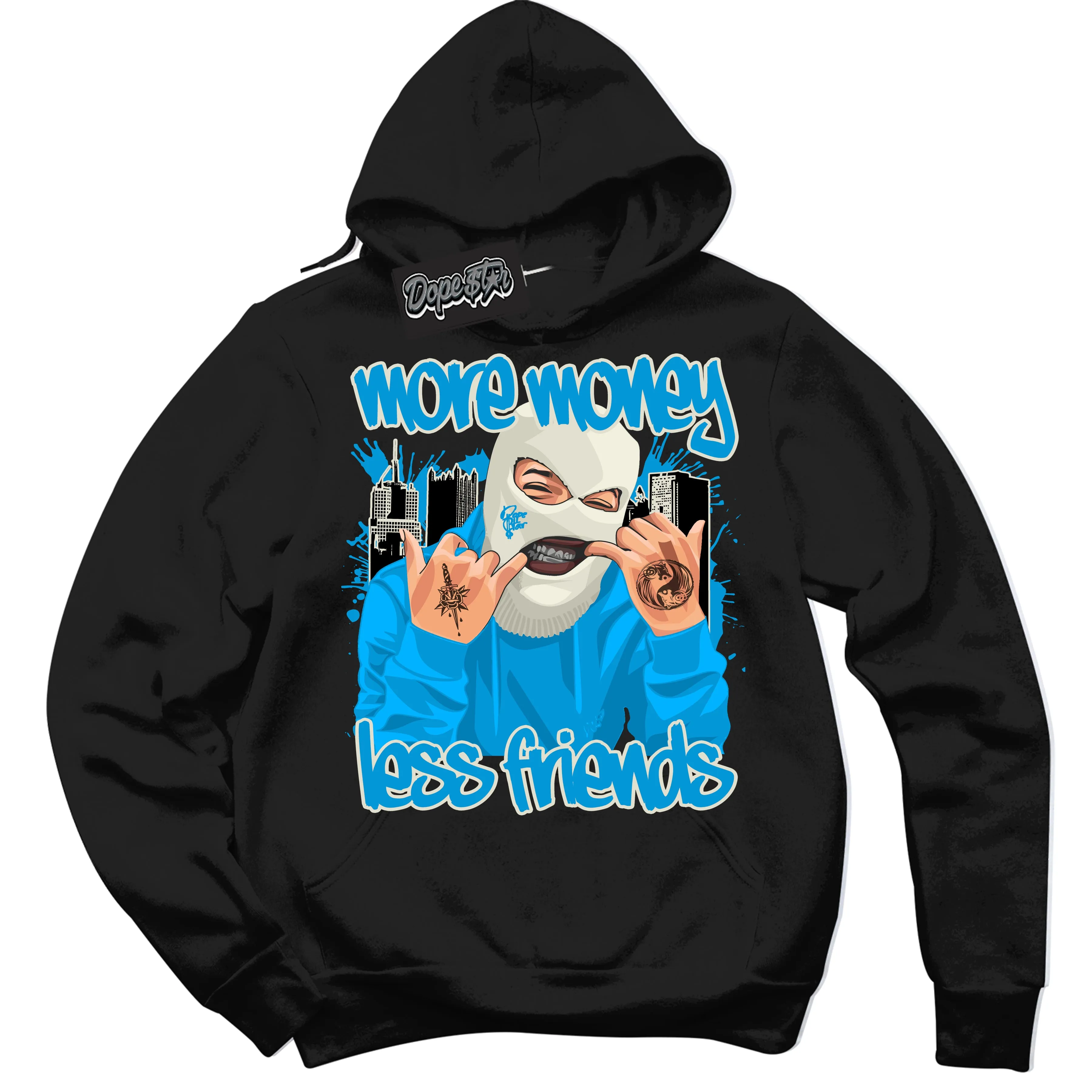 Coconut Milk University Blue Dunk Sneaker Hoodie More Money Less Friends Graphic