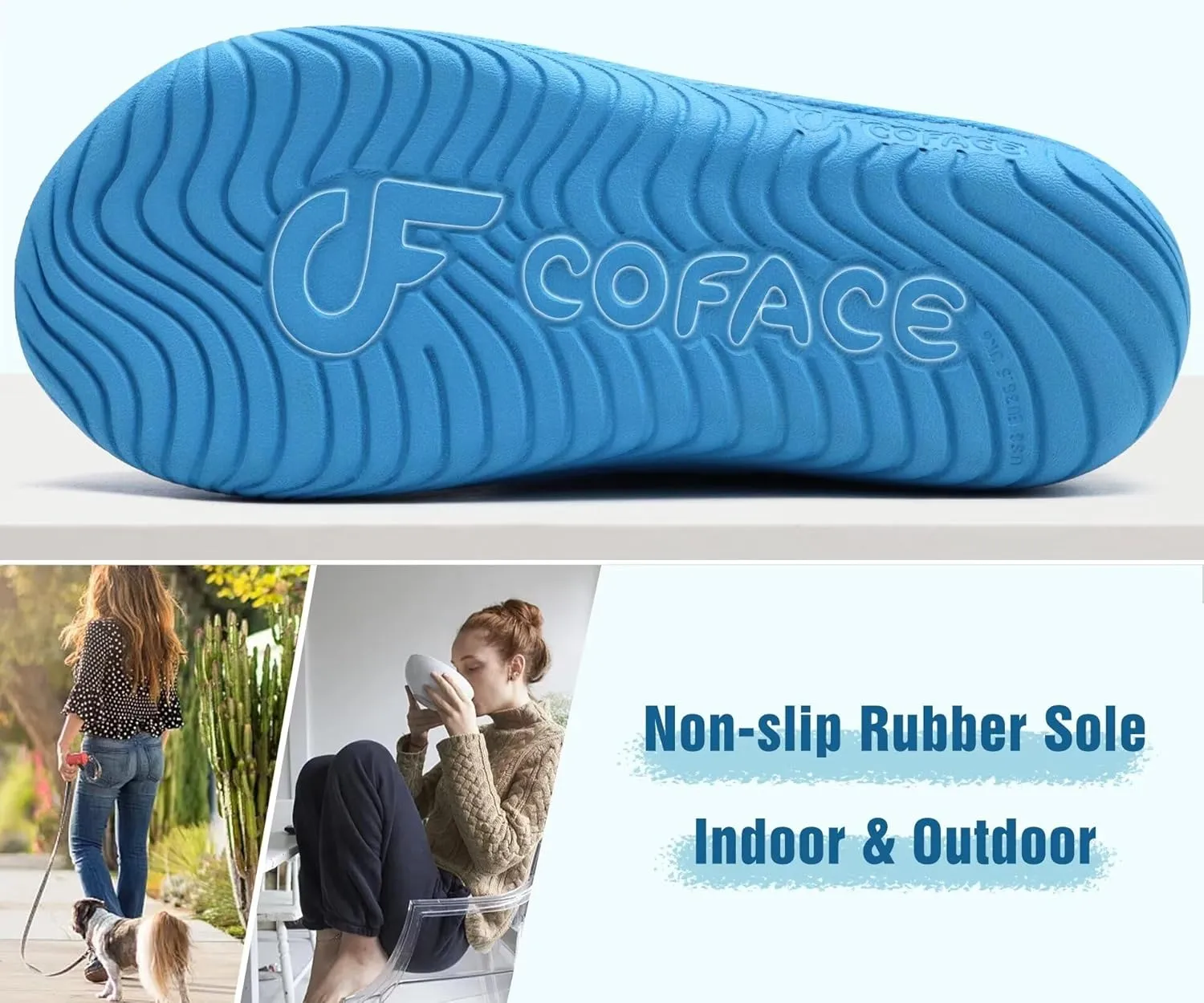 COFACE Women's Memory Foam House Slippers Arch Support Moccasin Winter Shoes Ladies Warm Fuzzy Faux Fur Collar With Indoor Outdoor Rubber Sole