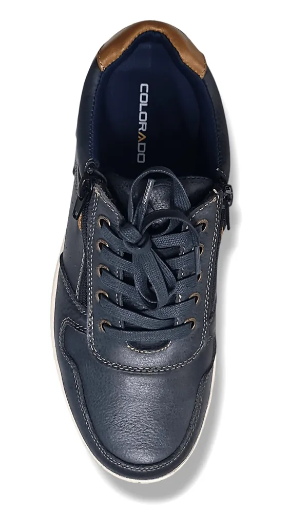 Colorado Mens Vance NavyTumble Leather Shoes